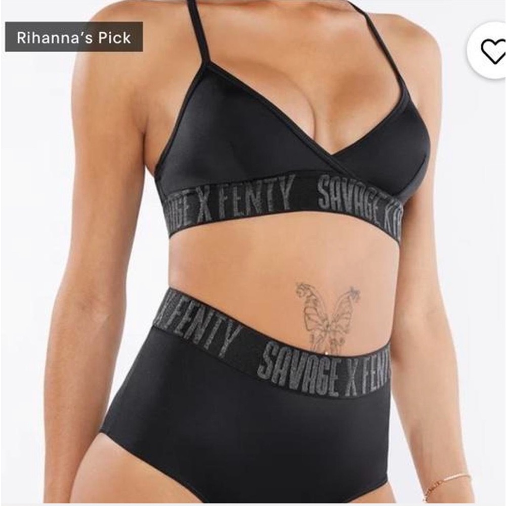 Forever Savage X‎ Fenty Bralette Black Racerback Logo Band